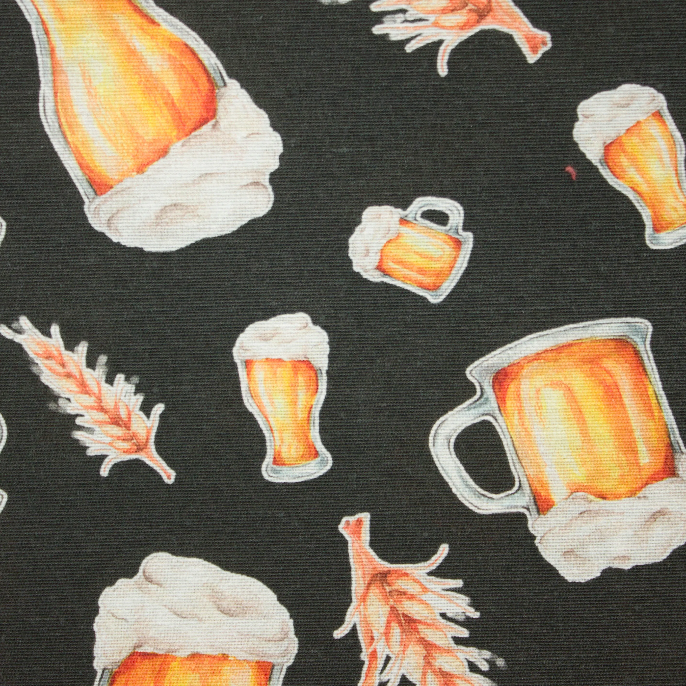 Canvas zwart met bierglazen en tarwe